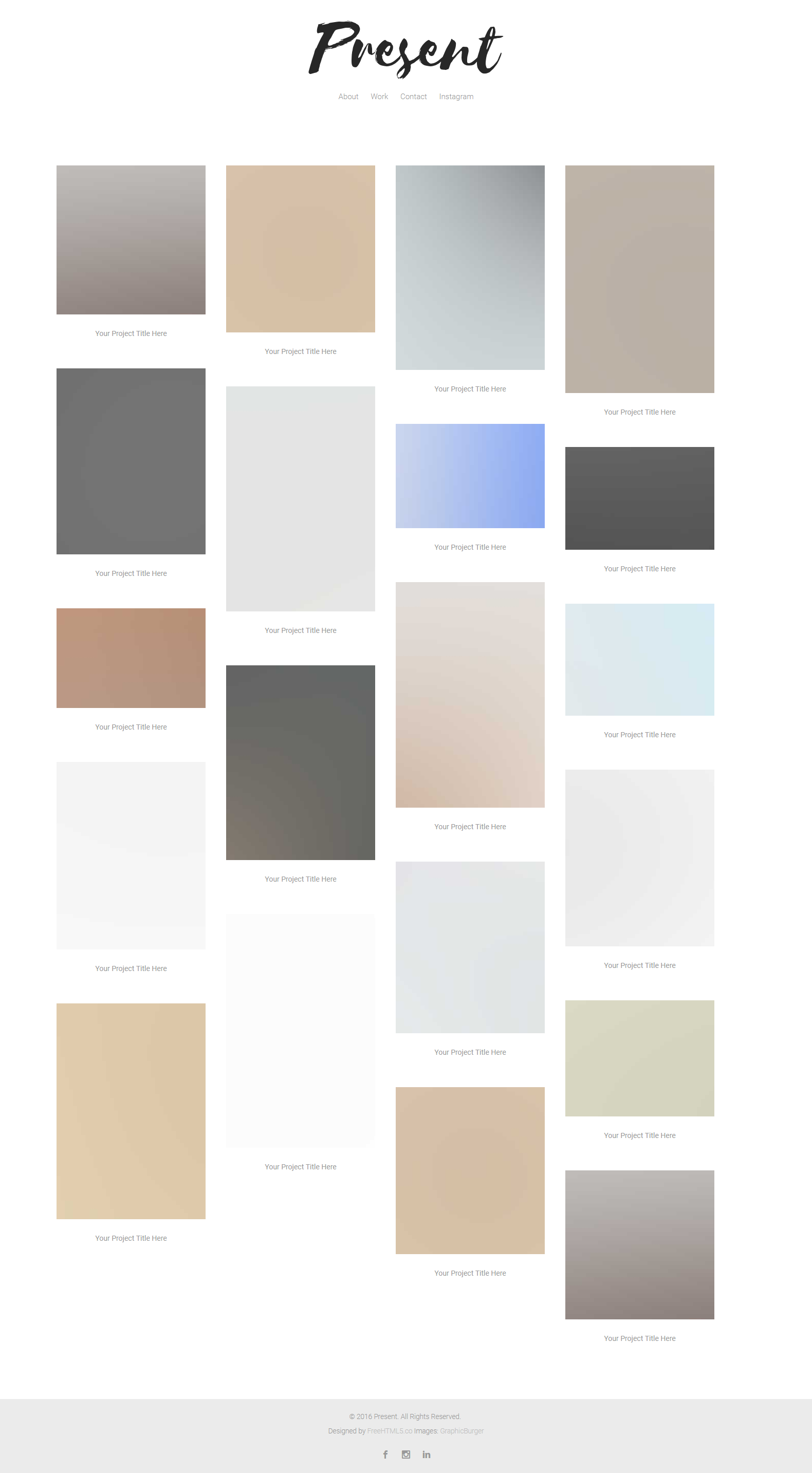 白色简洁风格的图片列表网站源码下载