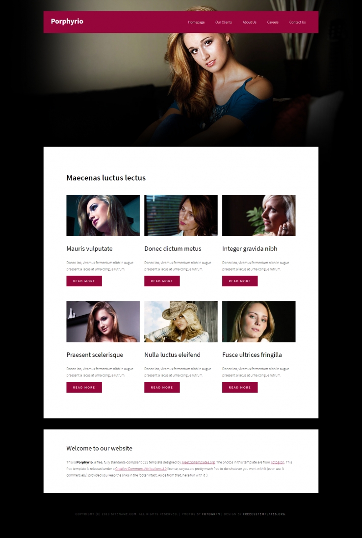 紫色简洁风格的艺术拍摄企业网站模板