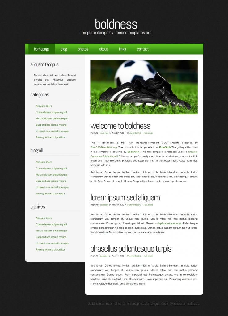 简洁魄力绿荫的运动企业网页模板下载