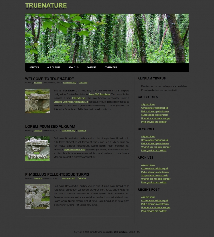自然本性森林的BLOG网页模板下载