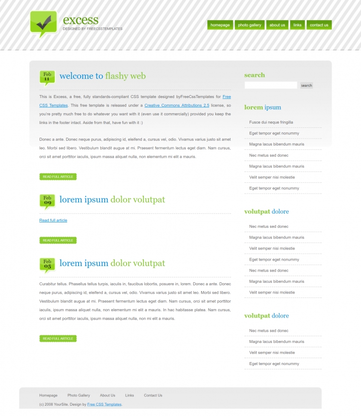 简单淡绿效果的BLOG网页模板下载