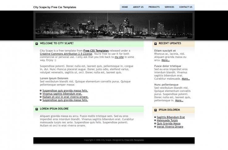 城市空间效果的博客网页模板下载
