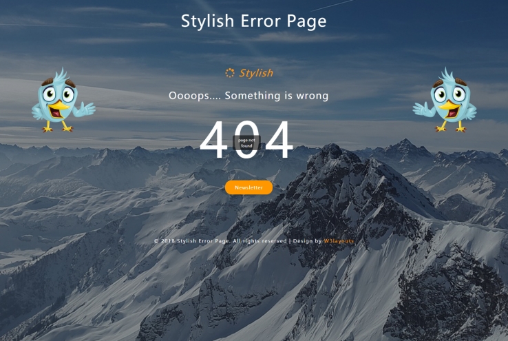 橙色简洁风格的冰峰404错误页源码