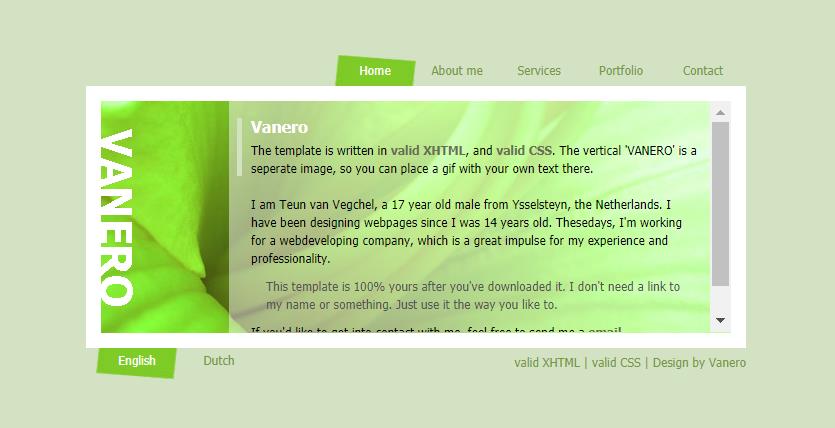 绿色精致小巧的个人网页模板下载