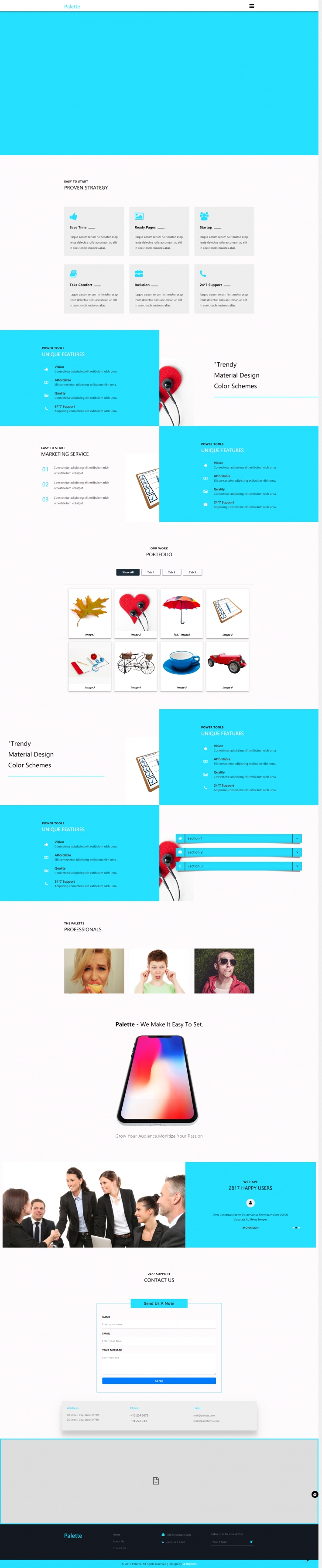 多彩创意风的产品设计网页模板下载
