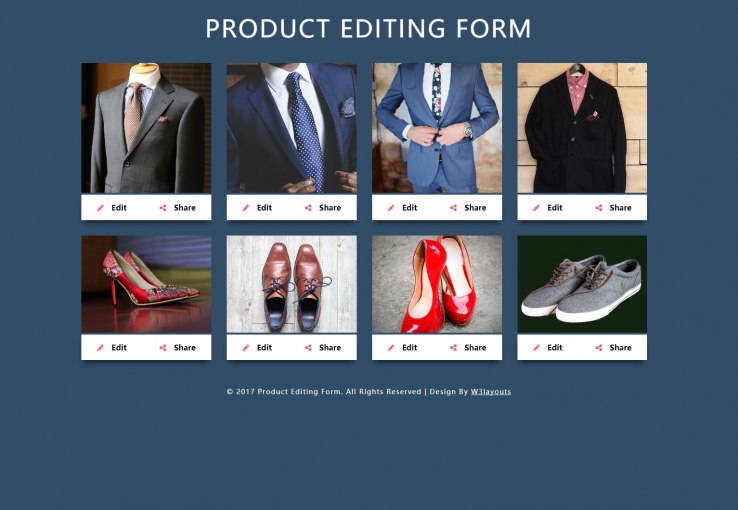 蓝色简洁风格的鞋服定制列表源码下载