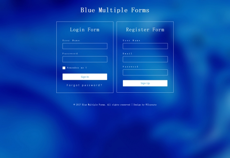 水蓝简洁风格的注册登录框源码下载