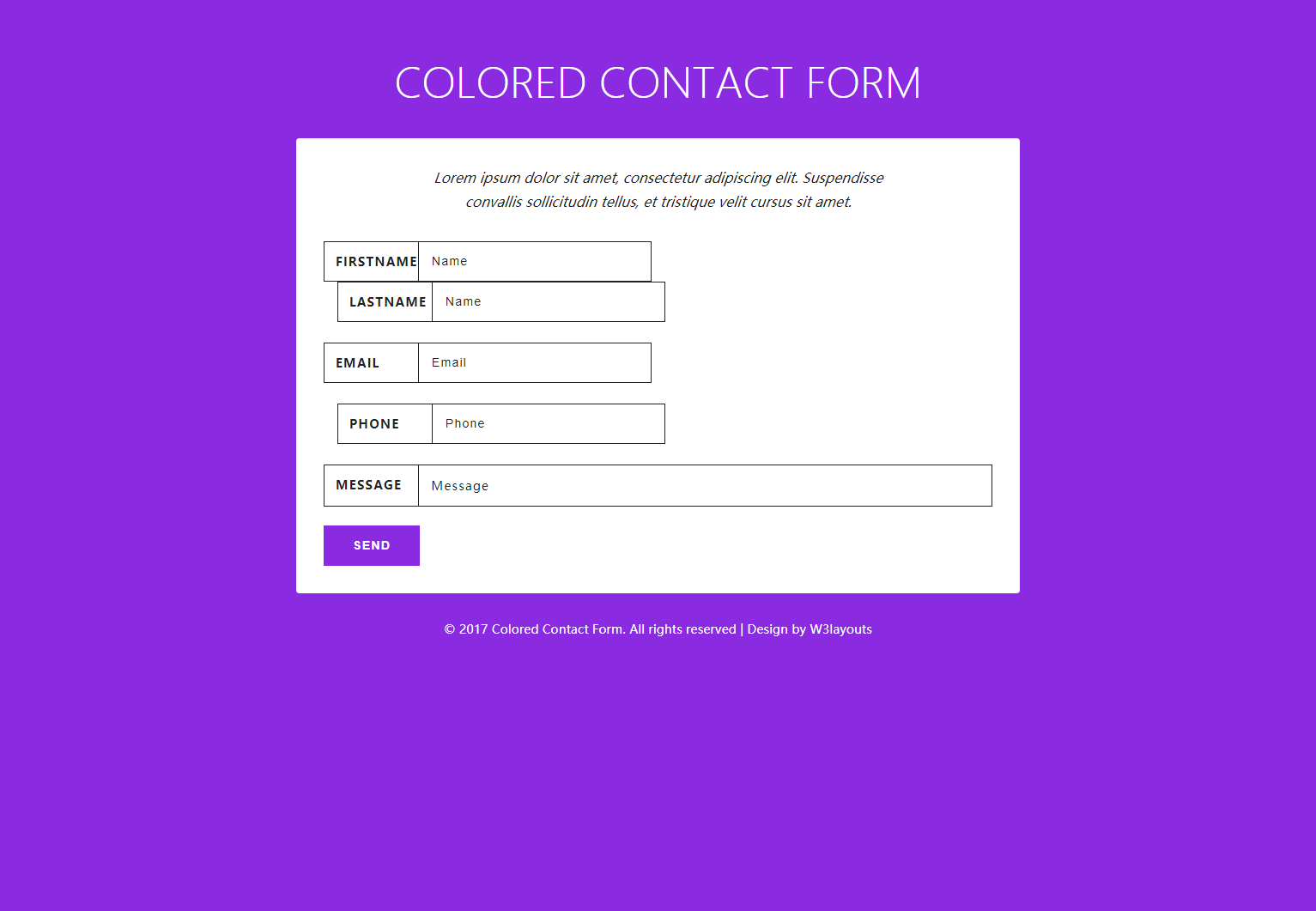 紫色简洁风格的用户留言表源码下载