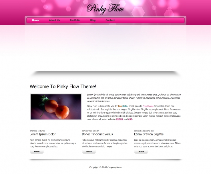 粉红可爱精致的美妆企业网页模板下载