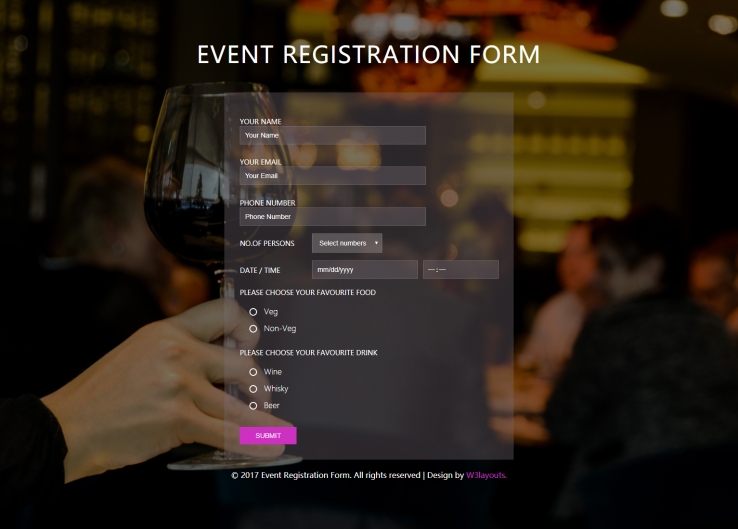 紫色简洁风格的用户资料登记表源码下载