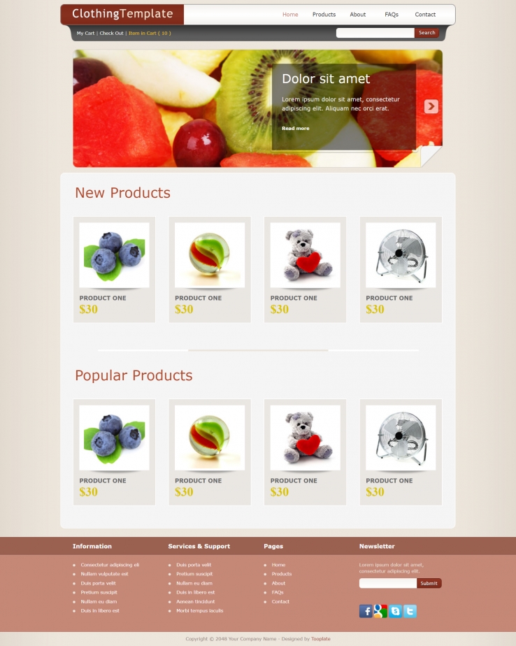 简洁清新风的产品销售企业网页模板下载
