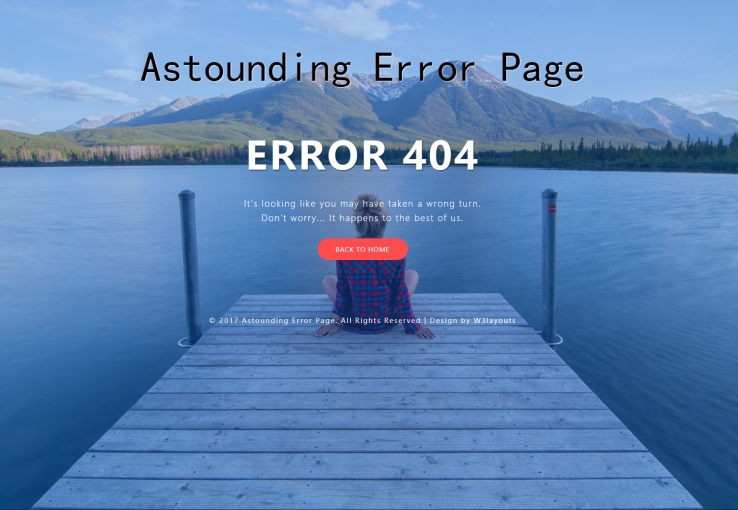 红色简洁风格的宁静的404错误页源码下载