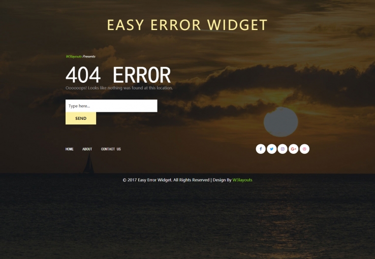 绿色简洁风格的暗日404错误页源码下载
