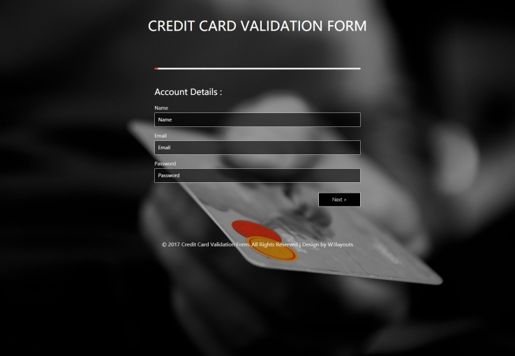 黑色简洁风格的信用卡资料表源码下载