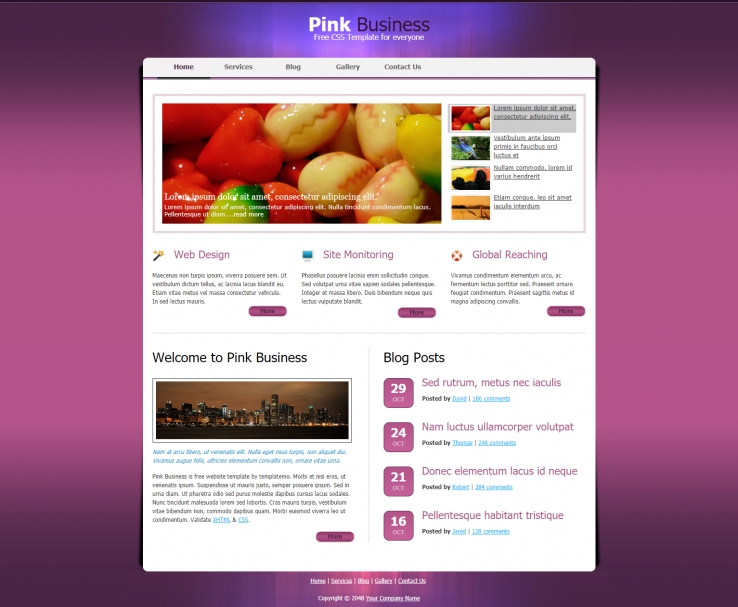 紫色简洁风格的商务动态网站源码下载