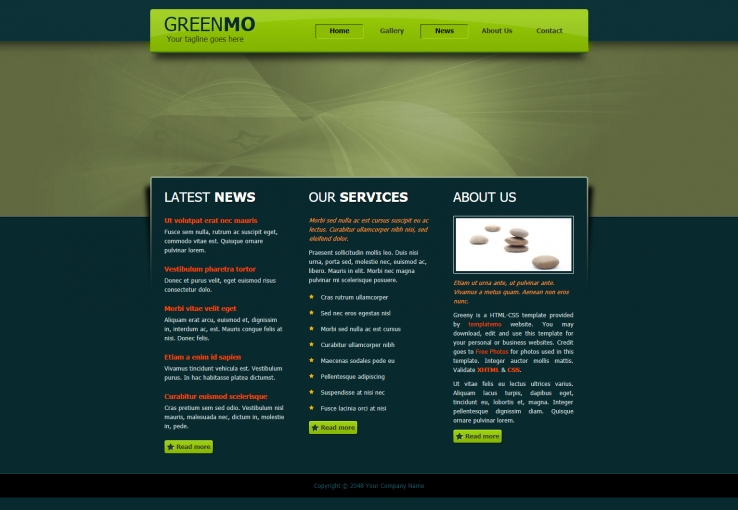 绿色简洁风格的动态服务网站源码下载