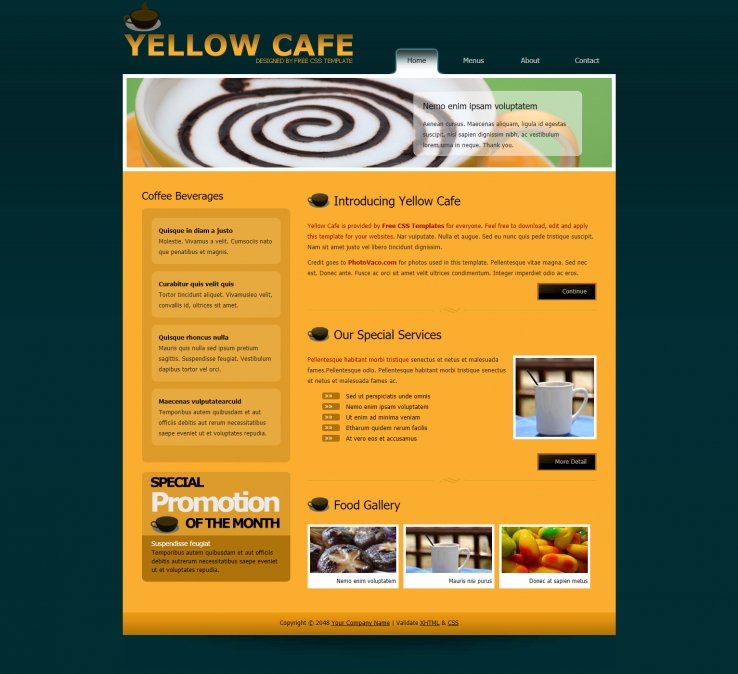 灰色简洁风格的咖啡馆介绍网站源码下载