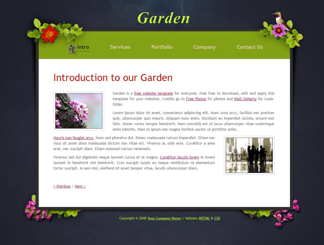 绿色简洁风格的花园信息网页源码下载