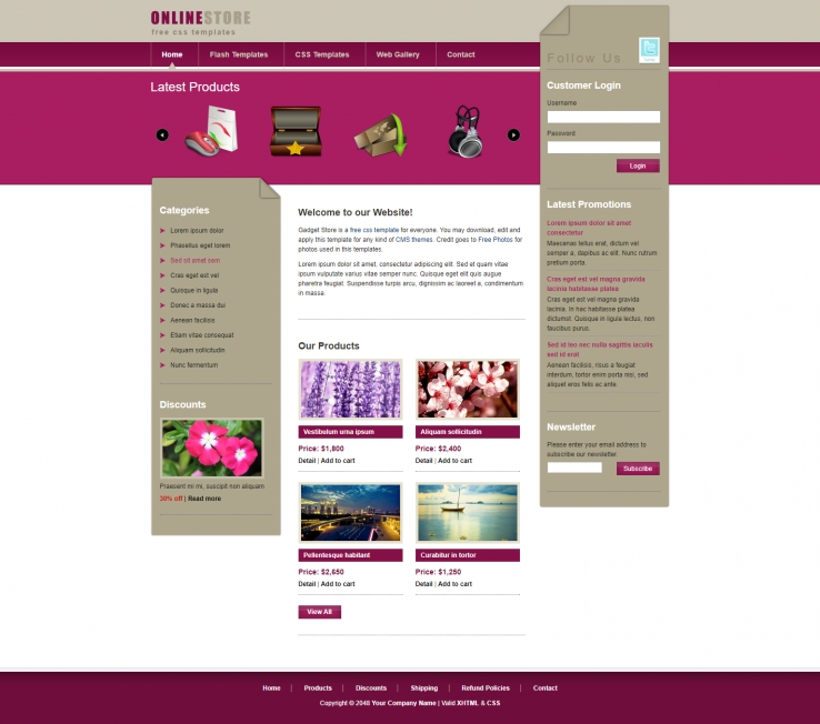 紫色实用风格的精品在线网店源码下载