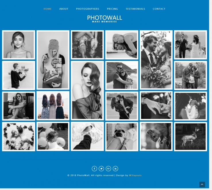 蓝色简洁风格的照片墙摄影整站网站源码下载