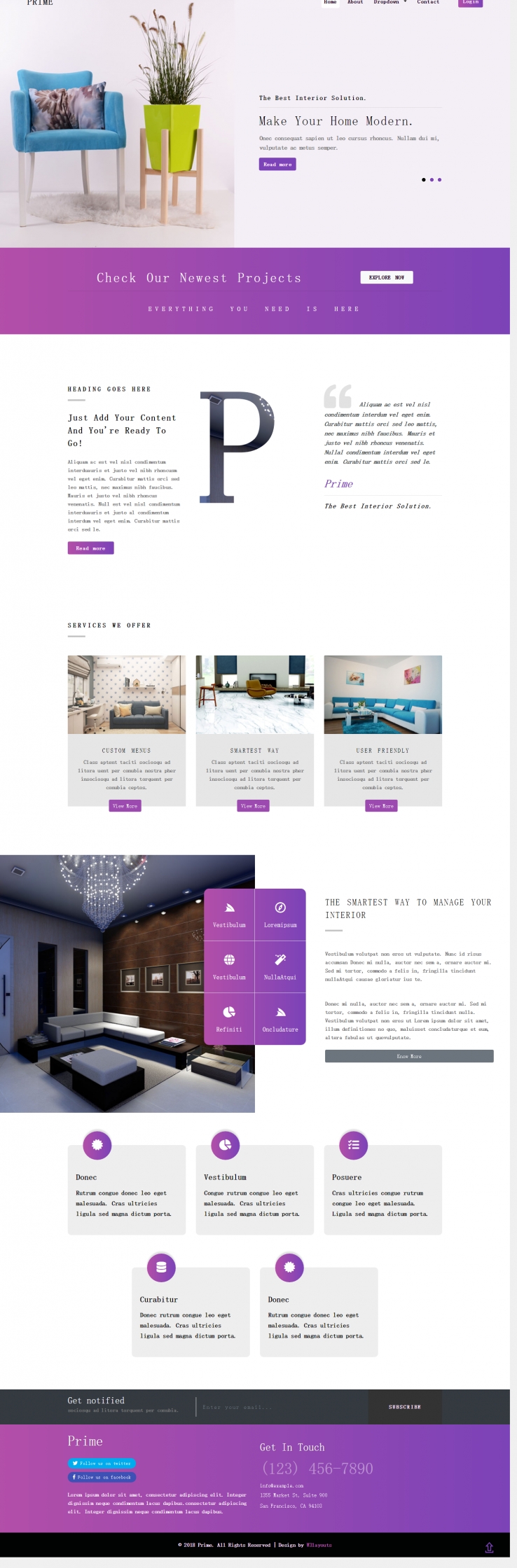 紫色简洁风格的软装设计整站网站源码下载