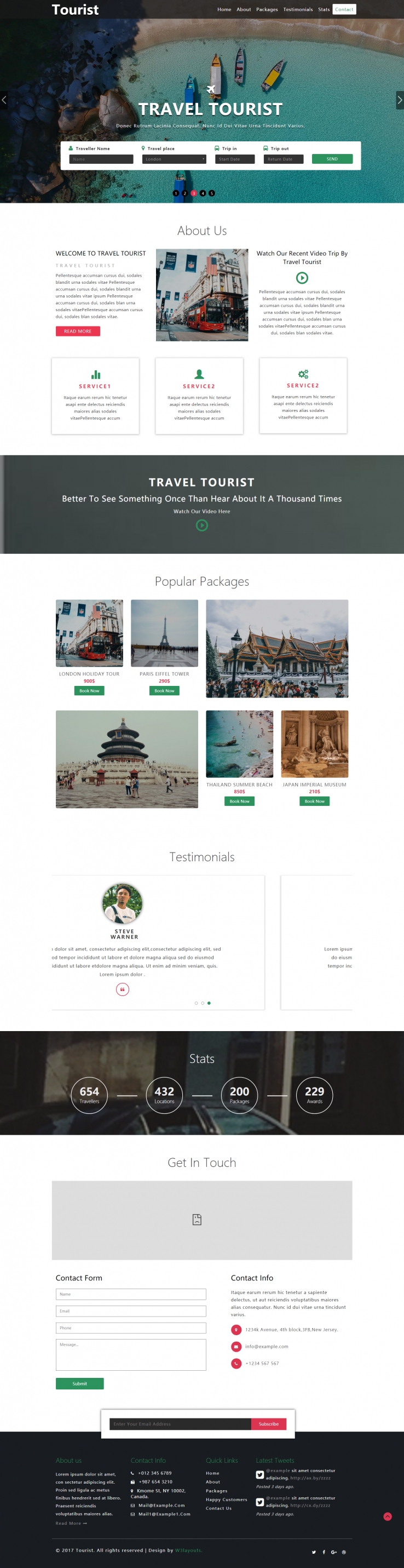 绿色简洁风格的游客服务整站网站源码下载