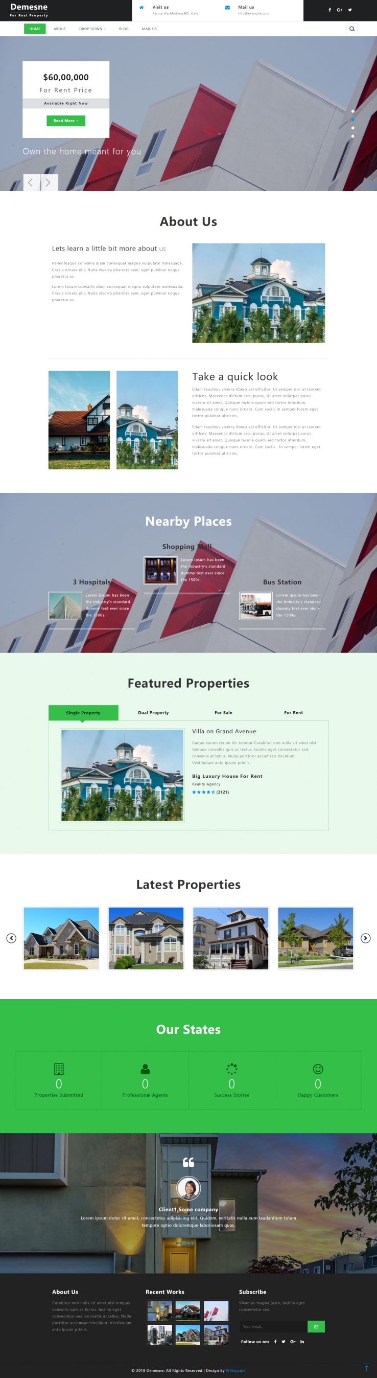 绿色简洁风格的房产交易中心整站网站源码下载