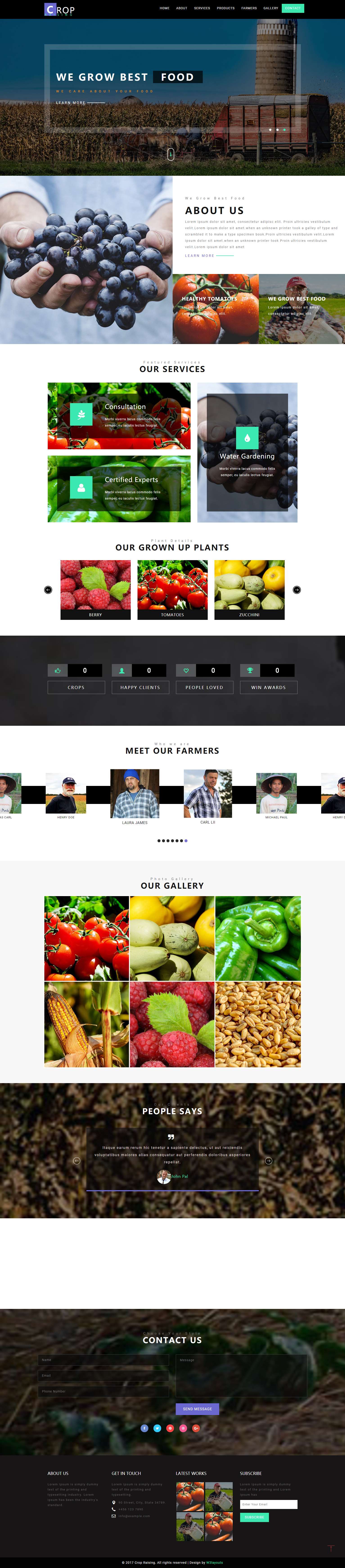 绿色简洁风格的果蔬作物种植整站网站源码下载