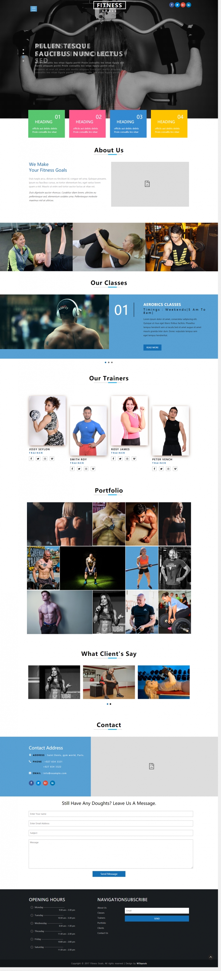 蓝色简洁风格的健身环境团队整站网站源码下载