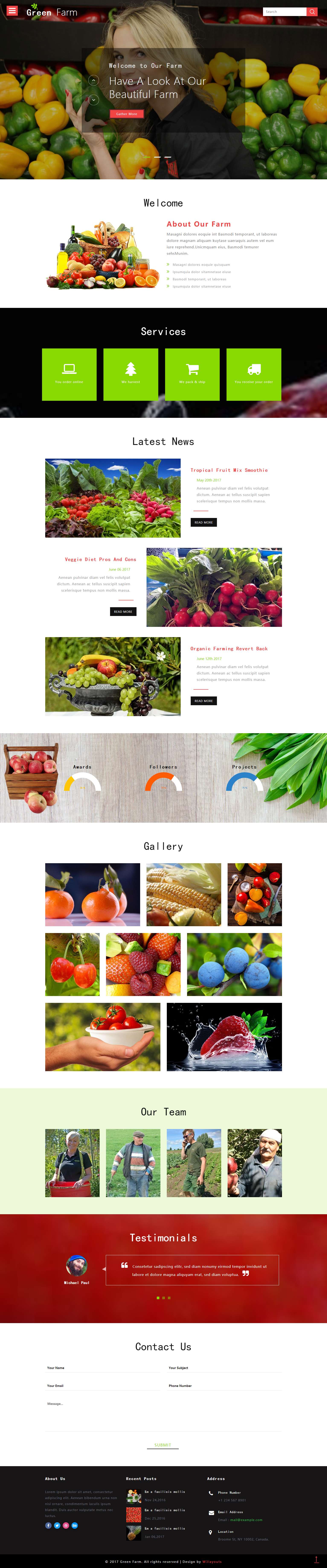 红色简洁风格的果蔬农场产品整站网站源码下载