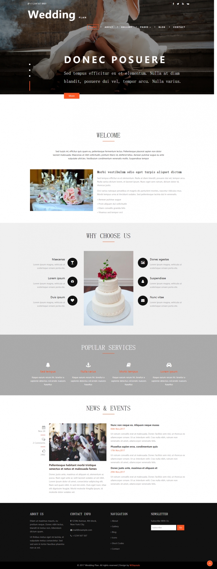红色简洁风格的婚礼策划展示整站网站源码下载