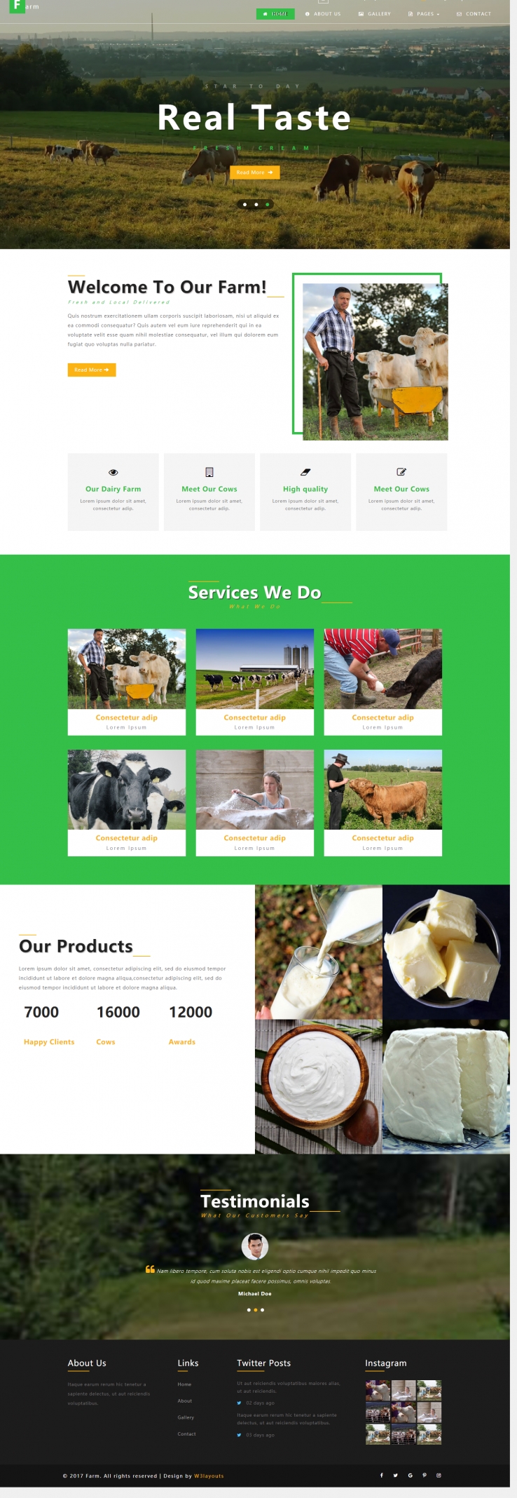 绿色简洁风格的畜牧奶制品整站网站源码下载