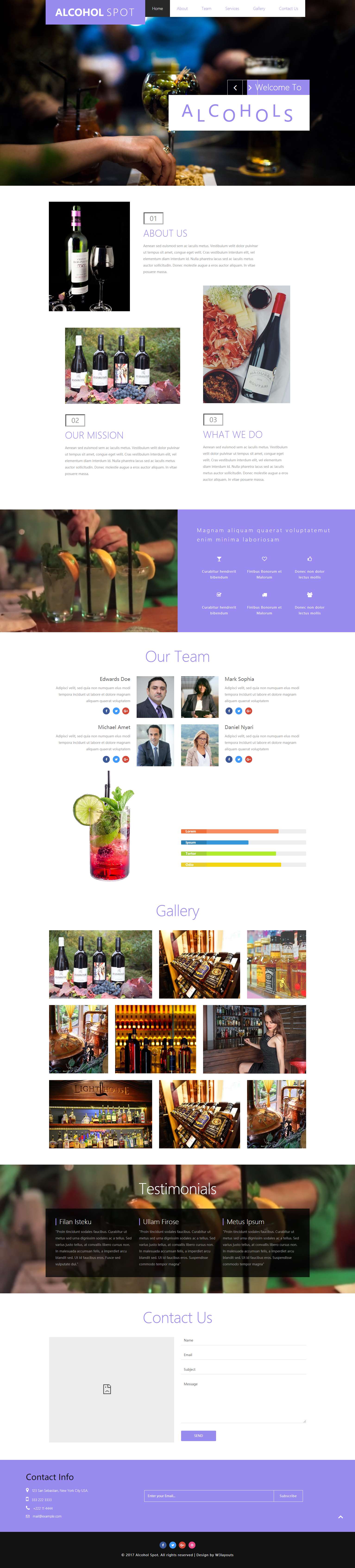 紫色简洁风格的高级酒庄整站网站源码下载