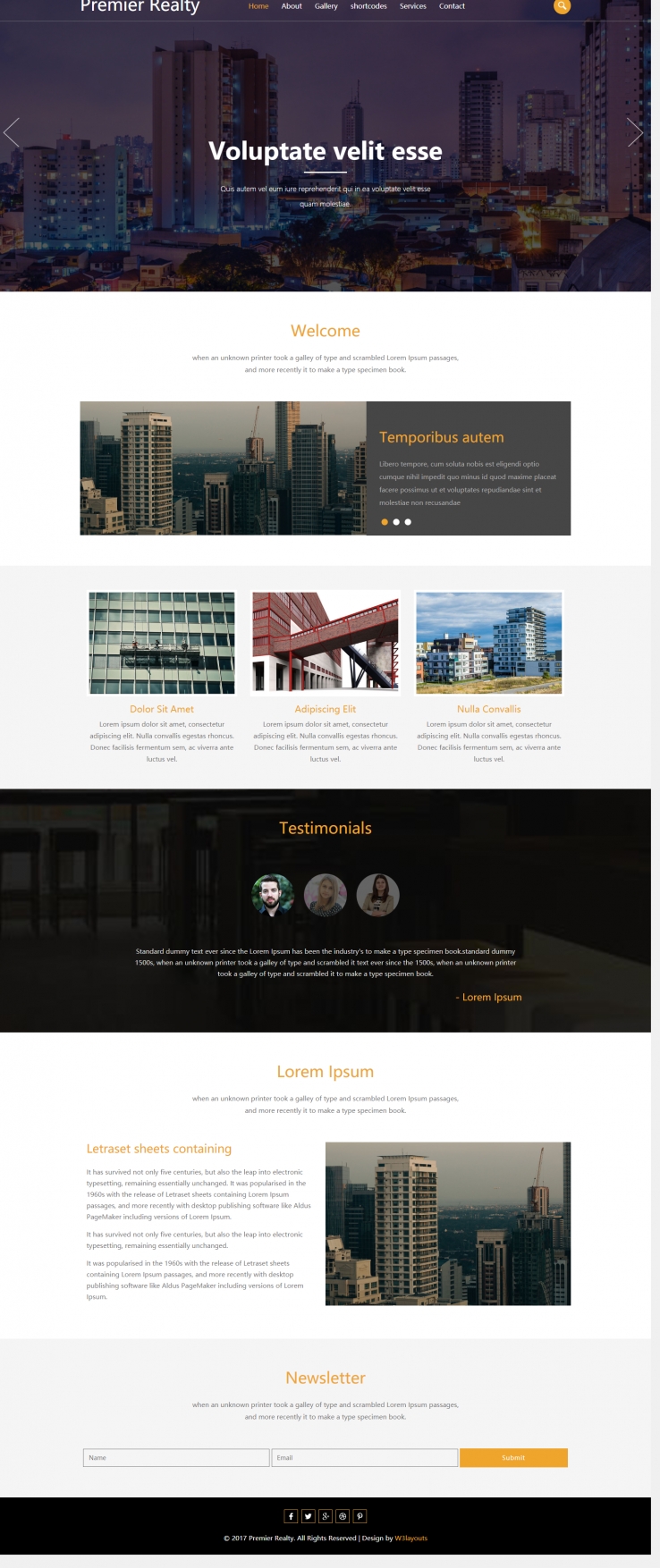 橙色简洁风格的城市商务房产整站网站源码下载