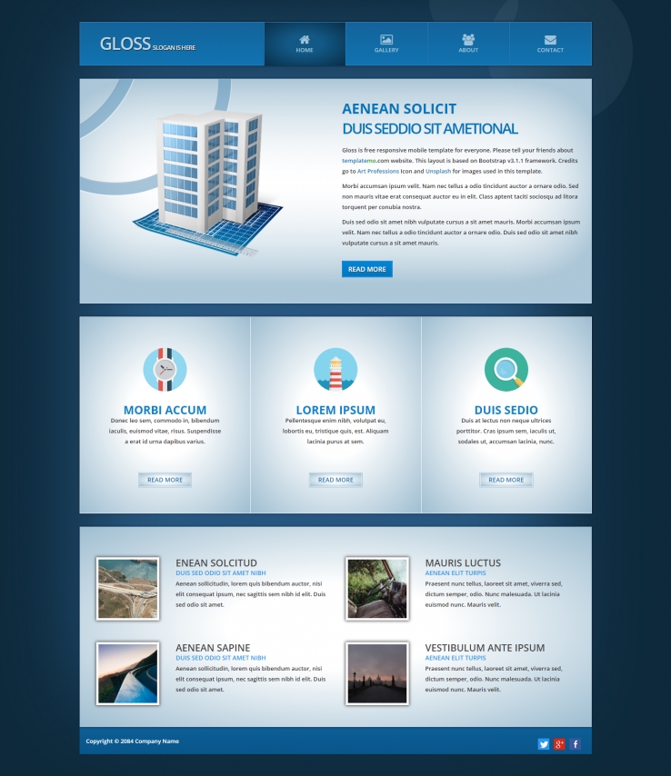 蓝色简洁风格的建筑研究整站网站源码下载