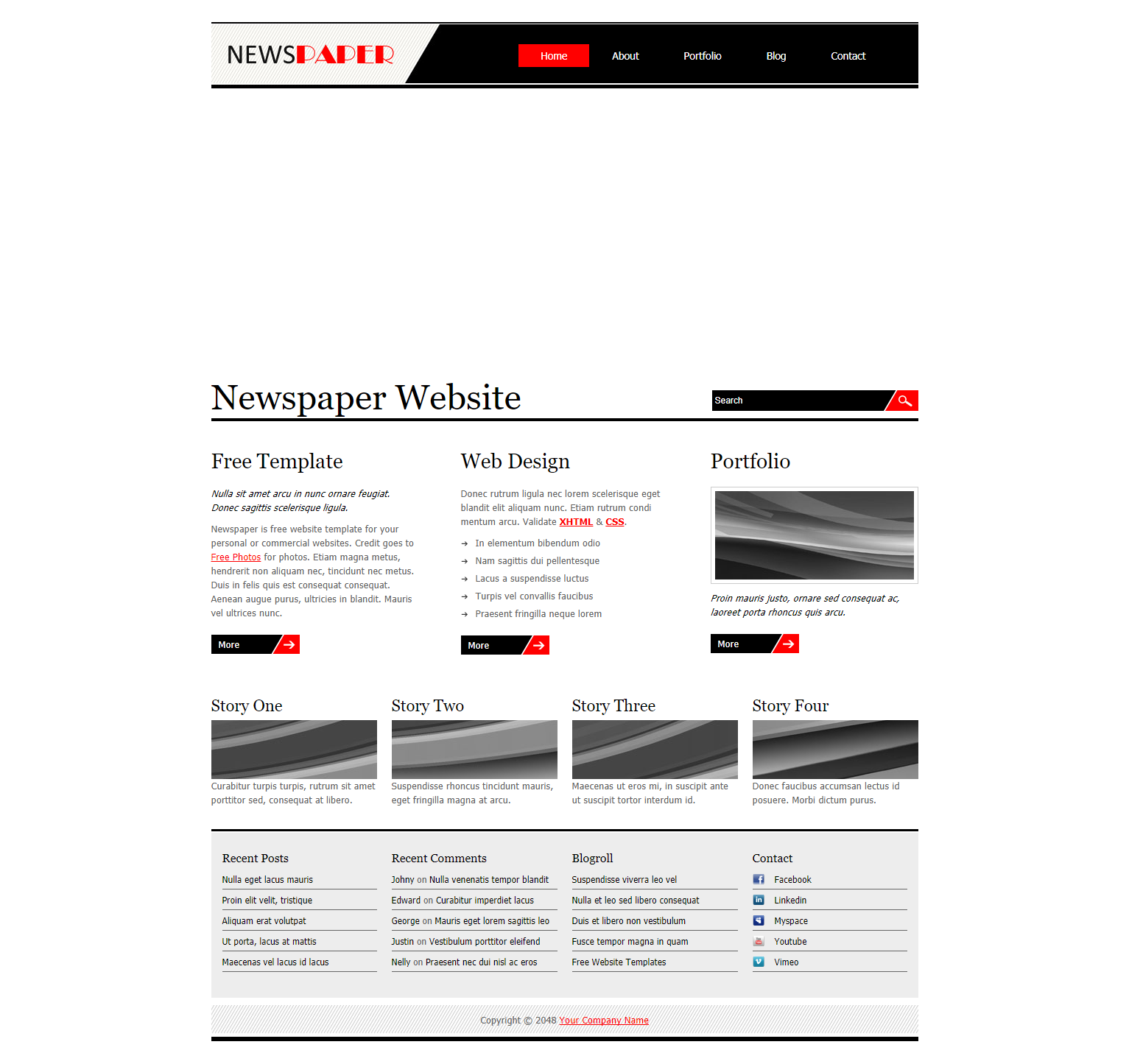 红色简洁风格的新闻媒体信息整站网站源码下载
