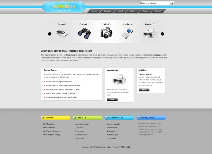 蓝色简洁风格的数码科技产品整站网站源码下载
