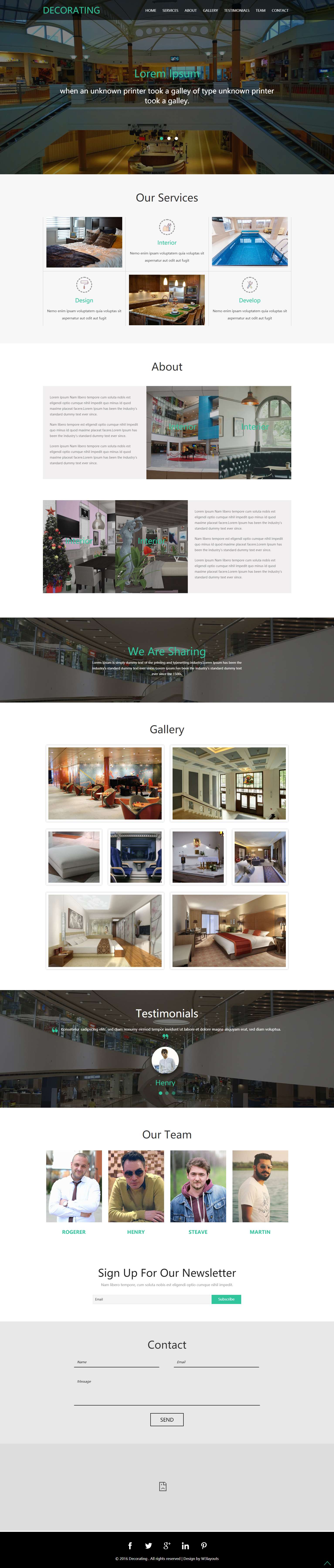 绿色简洁风格的商场室内设计整站网站源码下载
