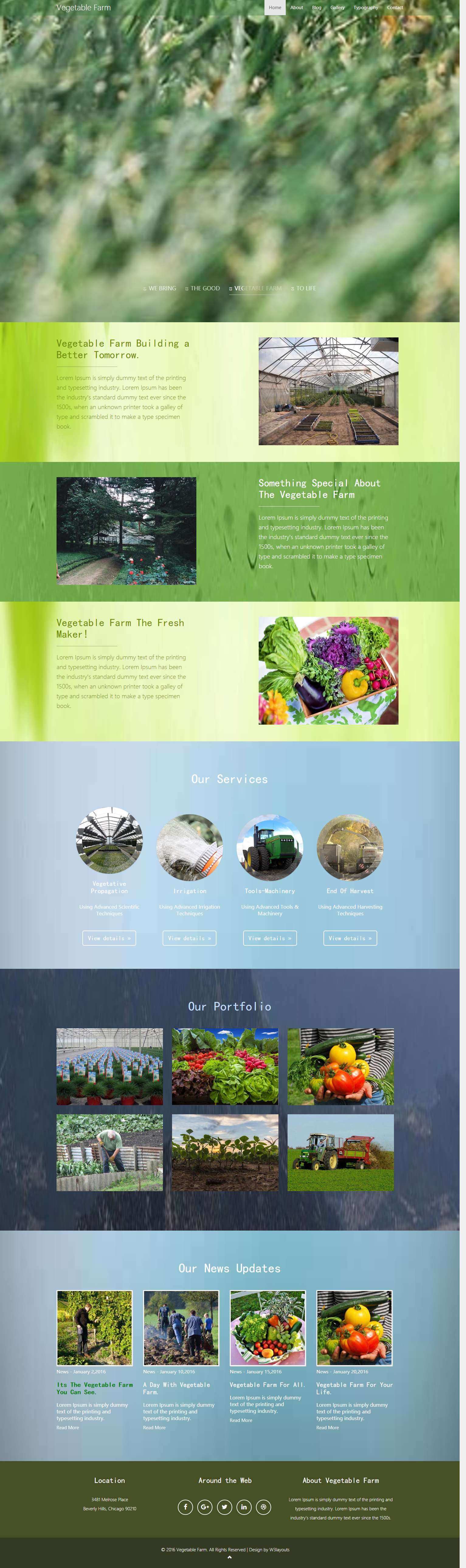 绿色简洁风格的果蔬大棚农场整站网站源码下载