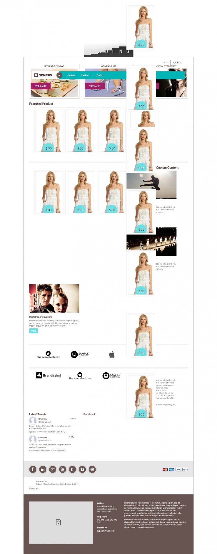 蓝色简洁风格的产品展示商务介绍整站网站源码下载