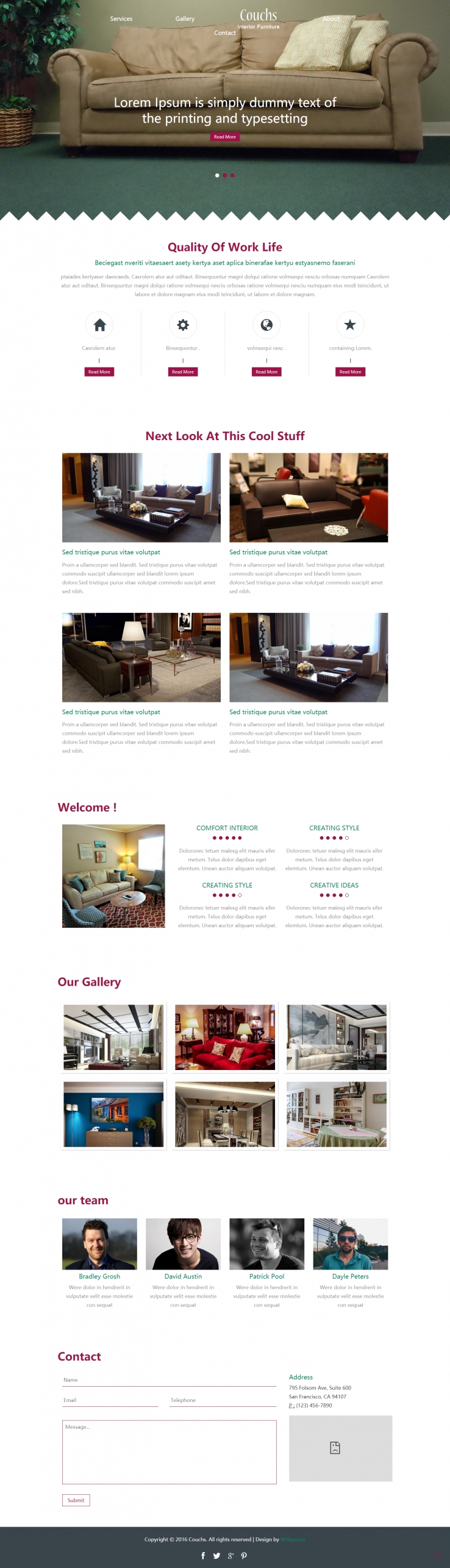 粉色简洁风格的沙发产品展示整站网站源码下载
