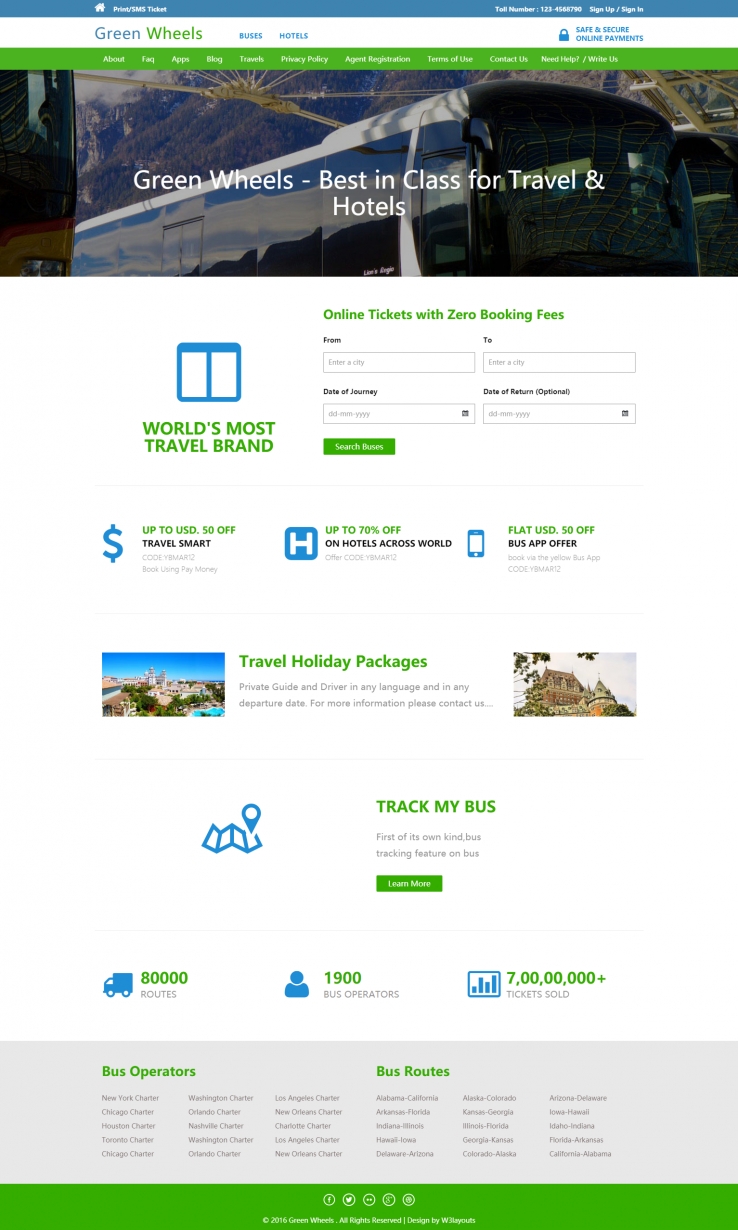 绿色简洁风格的旅行线路整站网站源码下载