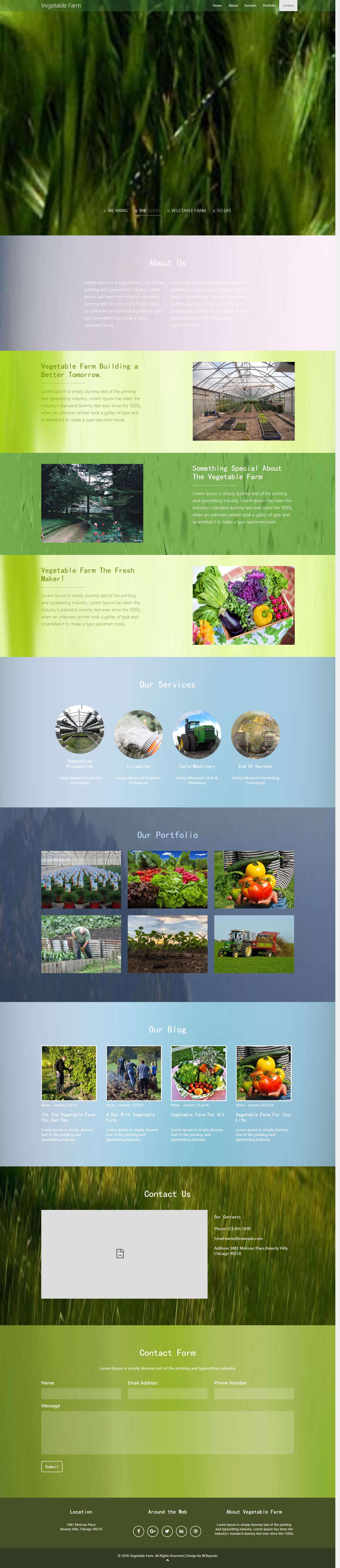 绿色简洁风格的蔬菜农场整站网站源码下载