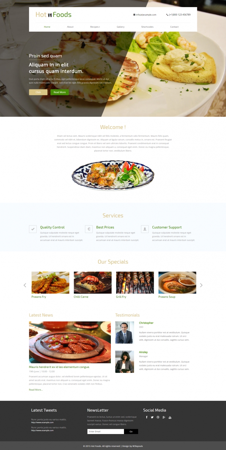 绿色简洁风格的熟食餐厅整站网站源码下载