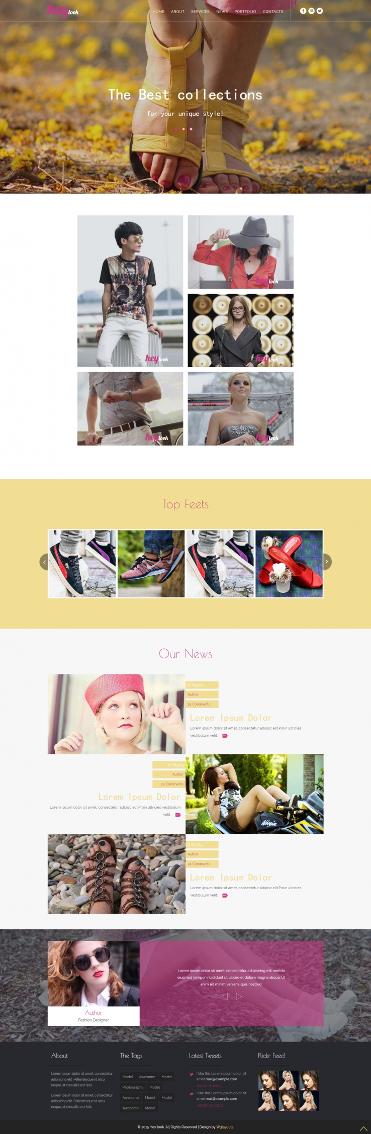 粉色简洁风格的时尚服饰搭配整站网站源码下载