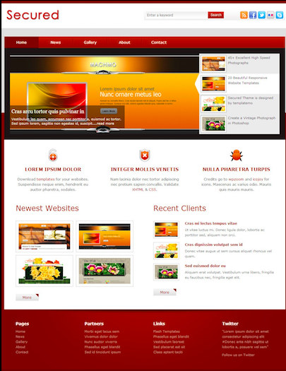 黄色简洁的网络科技企业网站模板下载