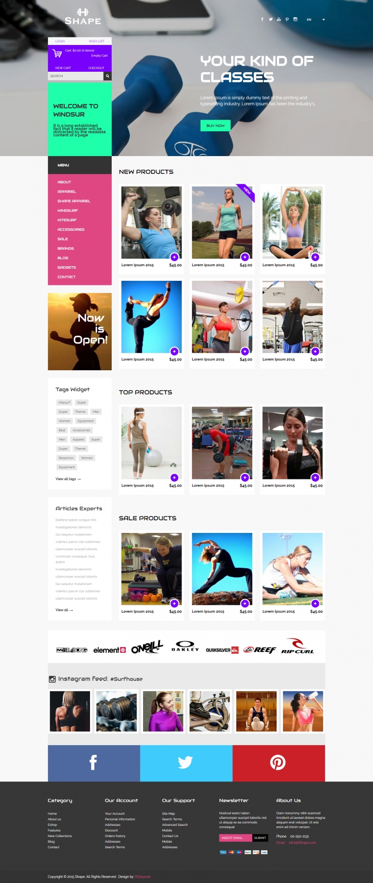 紫色简洁风格的健身器械商城整站网站源码下载