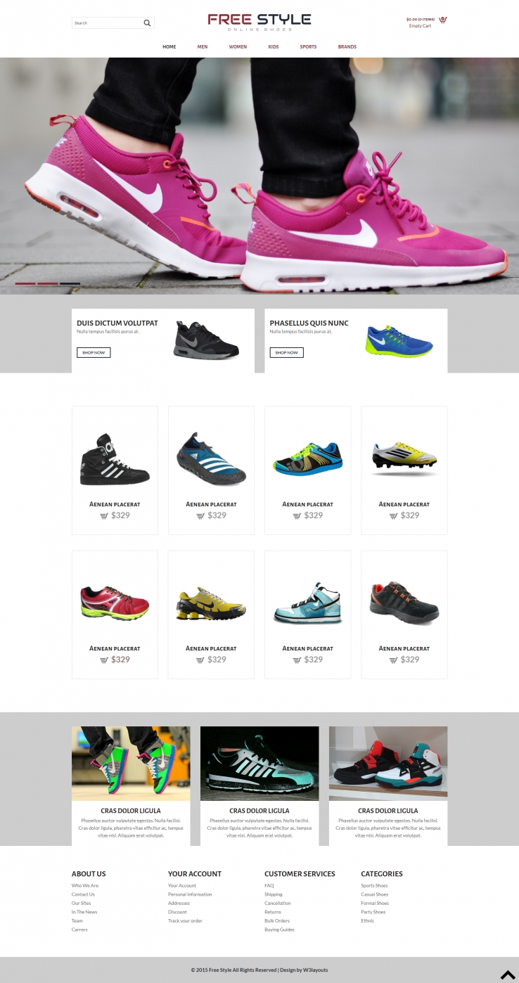 红色简洁风格的运动鞋特卖商城整站网站源码下载