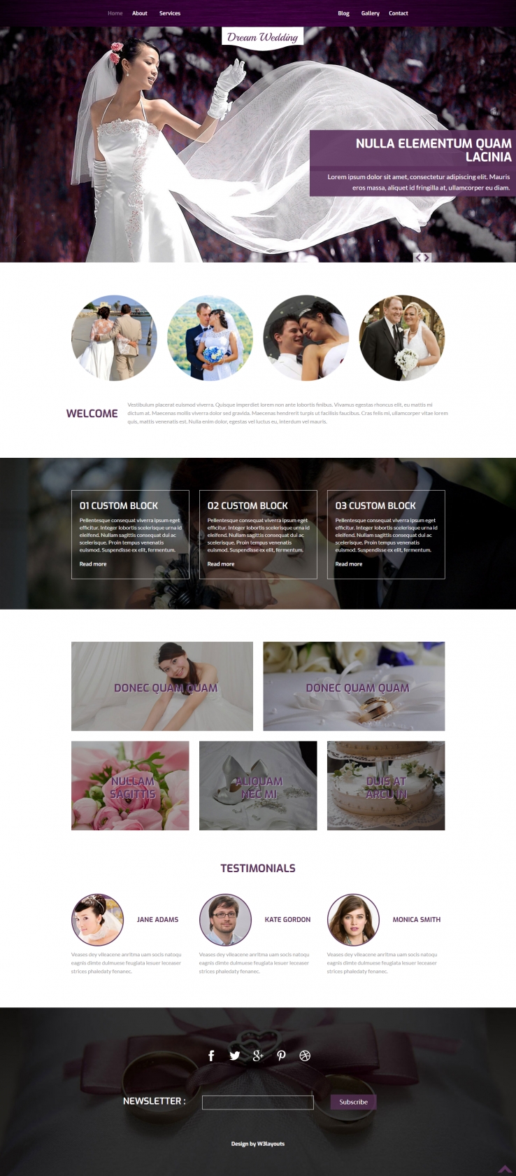 紫色简洁风格的梦幻婚礼策划整站网站源码下载