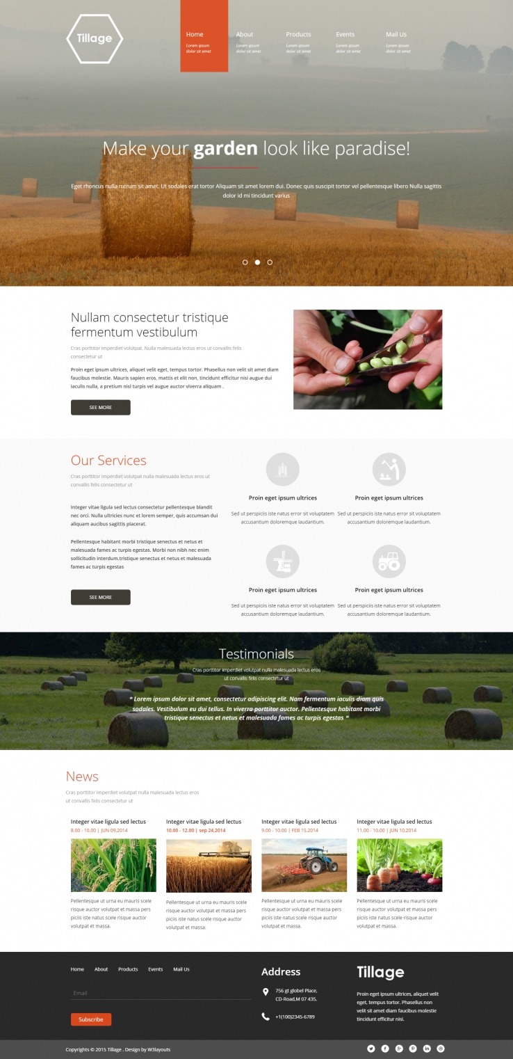 橙色简洁风格的农业耕作生产科技整站网站源码下载